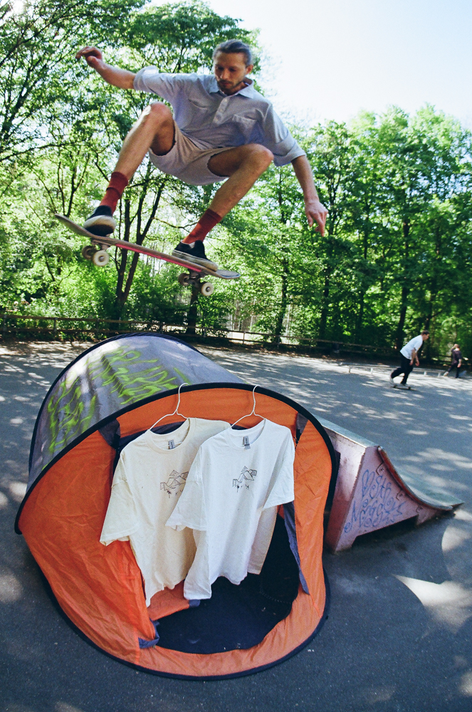 Shot of Jascha doing an ollie